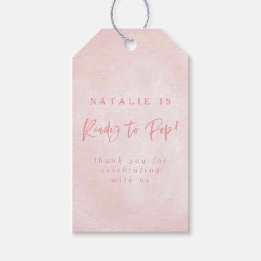 準備！ポップ・アートのベイビーシャワー招待状感謝していお気に入り ギフトタグ (正面)
