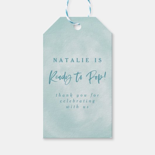 準備！ポップ・アートのベイビーシャワー招待状感謝していお気に入り ギフトタグ (正面)