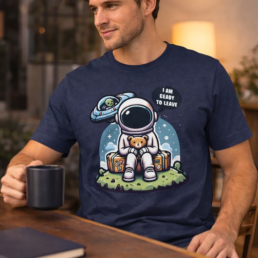 準備 – 離れかわいい宇宙飛行士の宇宙アート トライブレンドＴシャツ