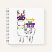 準備Mardi Grasかわいいラマビーズ紫のマスク ノートブック (正面)