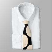 準正装のシャンペンの大きい水玉模様 ネクタイ (タイ)