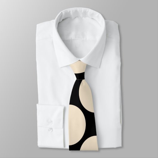 準正装のシャンペンの大きい水玉模様 ネクタイ (タイ)