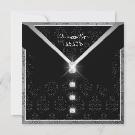 準正装のダイヤモンドの招待状 招待状 (正面)