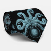 準正装のティール(緑がかった色)のタコ ネクタイ (ロール)