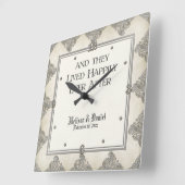 準正装の優雅3 -銀製の一見のヴィンテージのダマスク織 スクエア壁時計 (傾斜)