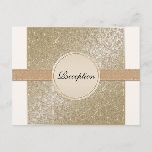 準正装の優雅、シャンペンのクリーム色の結婚式の招待状 エンクロージャーカード (裏面)