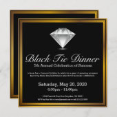 準正装の60周年記念の夕食の招待状 招待状 (正面/裏面)