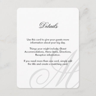 準正装の|の白黒|の挿入物カード エンクロージャーカード