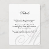 準正装の|の白黒|の挿入物カード エンクロージャーカード (正面)