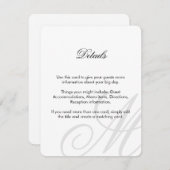 準正装の|の白黒|の挿入物カード エンクロージャーカード (正面/裏面)