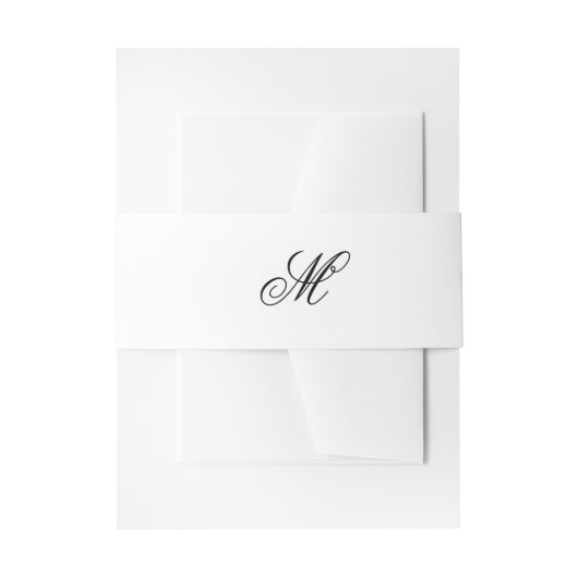 準正装の|の白黒|の腹バンド 招待状ベリーバンド (正面例)