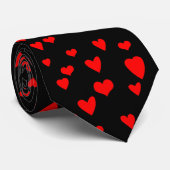 準正装赤いハート ネクタイ (ロール)