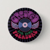 溝がある 缶バッジ (正面)