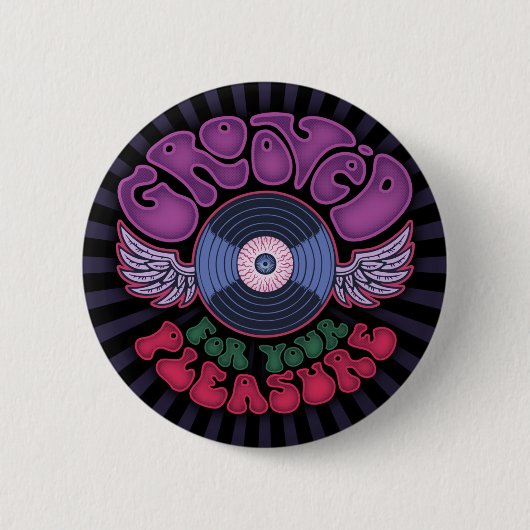 溝がある 缶バッジ (正面)