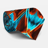 溝で燃えた非常に曲がった赤と空の青 ネクタイ (ロール)