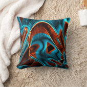 溝で燃える多くの曲がった青と赤 クッション (ブランケット)