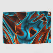 溝で燃える多くの曲がった青と赤 ゴルフタオル (横)