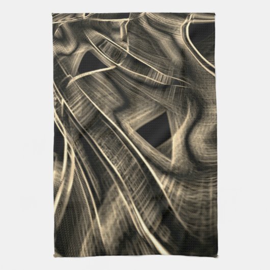 溝のある松の木のように曲がった曲がりが多い キッチンタオル (縦)