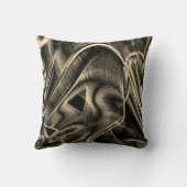 溝のある松の木のように曲がった曲がりが多い クッション (裏面)