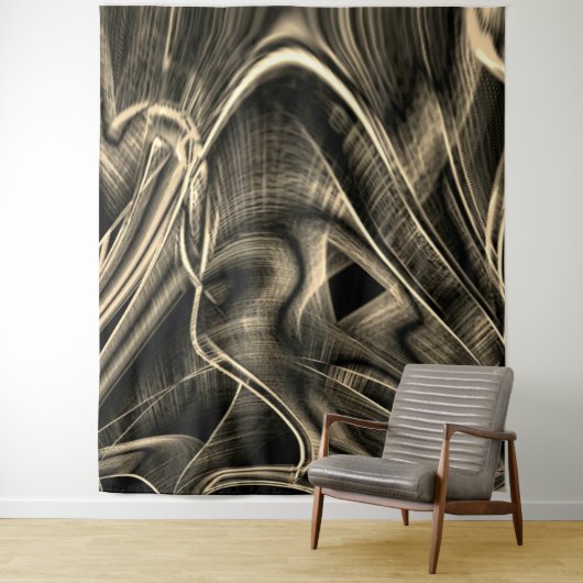 溝のある燃えた松のように多くの曲がった タペストリー (インサイチュ)