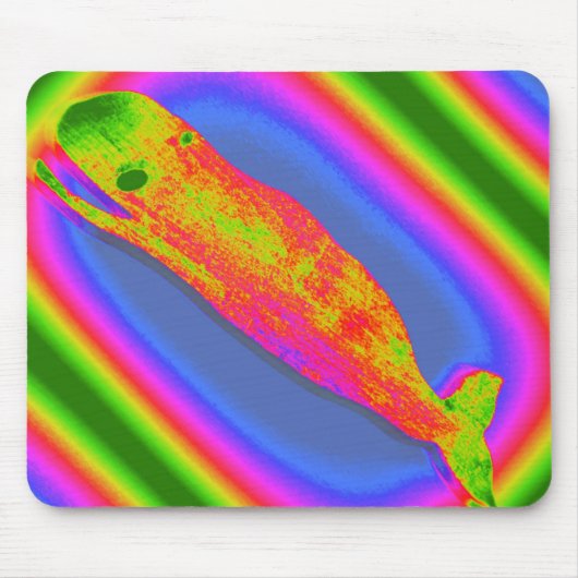 溝のような笑顔のクジラの口 マウスパッド (正面)