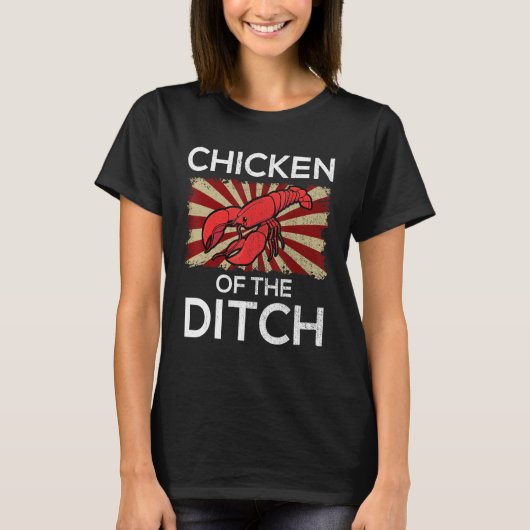 溝のチキンザリガニケージャン食品パーティー Tシャツ (正面)