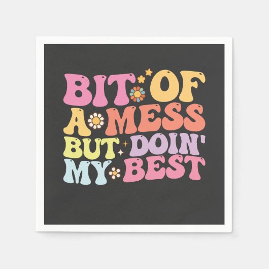 溝のビットの混乱が私の最高のレトロ スタンダードカクテルナプキン (正面)