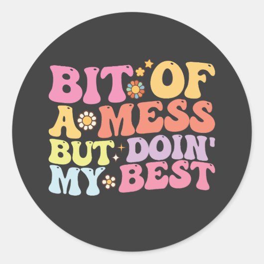 溝のビットの混乱が私の最高のレトロ ラウンドシール (正面)