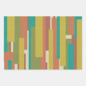 溝のモダンレトロパターン ラッピングペーパーシート (正面2)