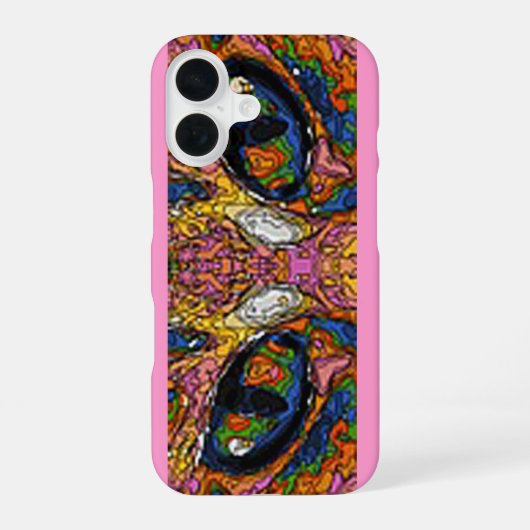 溝サイケデリック猫の目 iPhone 16ケース (裏面)