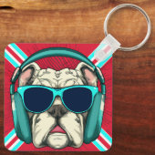 溝付き金属スクエアキーチェーン キーホルダー (裏面)