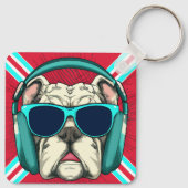 溝付き金属スクエアキーチェーン キーホルダー (裏面)