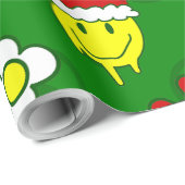 溝深いクリスマス平和のサイン幸せな顔 ラッピングペーパー (ロールコーナー)