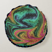 溝深いネオン大理石 ラウンドクッション (裏面)