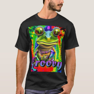 溝深いヒッピートリップ(幻覚体験)のようなガエルサイケデリック Tシャツ