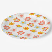 溝深いヒッペレトロモダンおもしろい花顔 ペーパープレート (アングル)