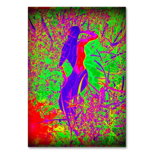 溝深いレトロなヒッピースタイルパープルマーメイド テーブルナンバー (正面)