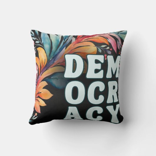 溝深いレトロカラフル政治をテーマにした民主主義 クッション (裏面)
