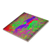 溝深いレトロパープルヒッピーのマーメイド タイル (側面)