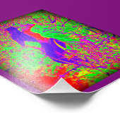 溝深いレトロパープルヒッピーのマーメイド フォトプリント            (角)