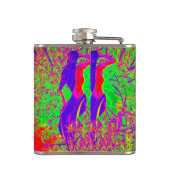 溝深いレトロパープルヒッピーのマーメイド フラスク (裏面)