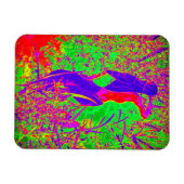 溝深いレトロパープルヒッピーのマーメイド マグネット (横)