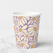 溝深いレトロ花赤ちゃんシャワー 紙コップ (裏面)