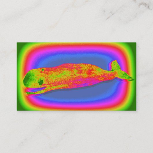溝深い笑顔のクジラの名刺 名刺 (正面)
