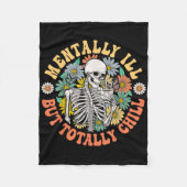 溝深い精神的に悪いが完全にハロウィーンSkを冷やす フリースブランケット (正面)