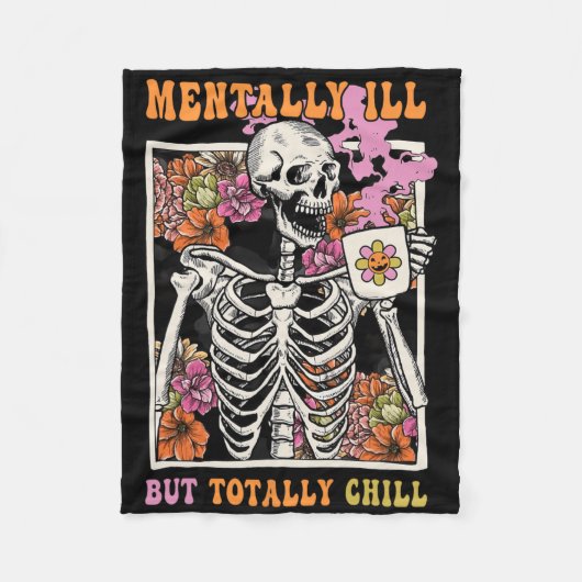溝深い精神的に悪いが完全にハロウィーンSkを冷やす フリースブランケット (正面)