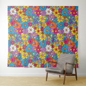 溝深い花ドードル タペストリー (インサイチュ(横))