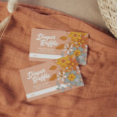 溝深い花レトロおむつラッフルベビーシャワー エンクロージャーカード