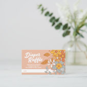 溝深い花レトロおむつラッフルベビーシャワー エンクロージャーカード (スタンド正面)