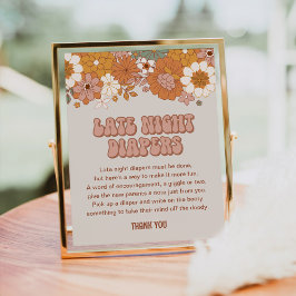 溝深い赤ちゃんシャワー夜遅いおむつサイン ポスター